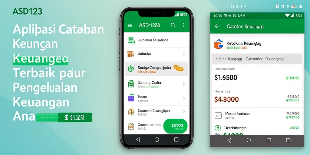 Tampilan antarmuka aplikasi Catatan Keuangan ASD123 yang modern dan intuitif.