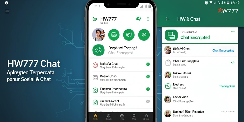 Tampilan antarmuka HW777 yang sederhana dan aman untuk Chat Encrypted.