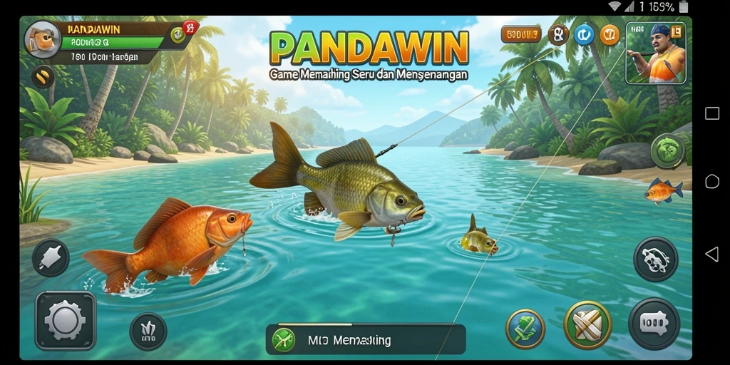 Tampilan antarmuka memancing PANDAWIN yang menarik dan user-friendly.