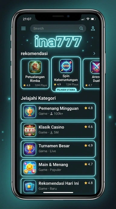 Tampilan katalog aplikasi ina777